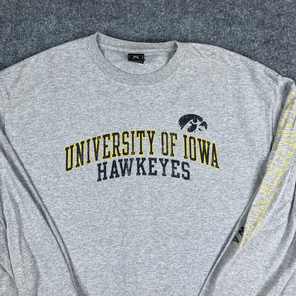 Gear For Sports T-Shirt Mens XXL Gray University of Iowa Hawkeyes Long Sleeve